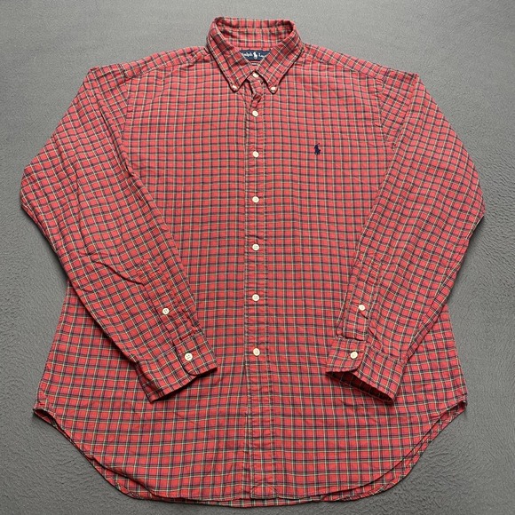 Ralph Lauren Other - Ralph‎ Lauren Shirt Mens Large Red Green Plaid Classic Fit Button Down Cotton